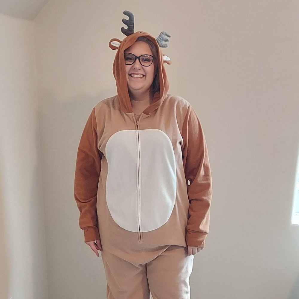 Plus Size Jammies for your Families Reindeer Onesie, XXL